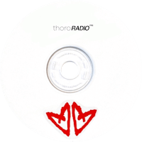 a white cd with the words thor radio on it