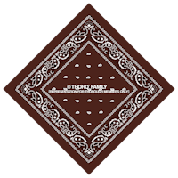 a brown bandana with an ornate design
